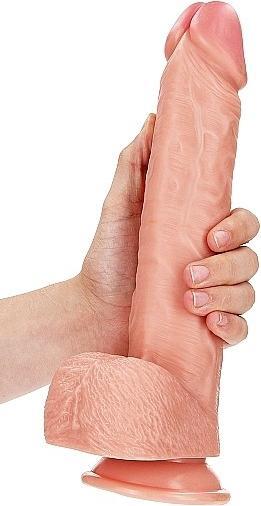 Actual product image RealRock Straight Realistic Dildo with Balls and Suction Cup - 11"/ 28 cm