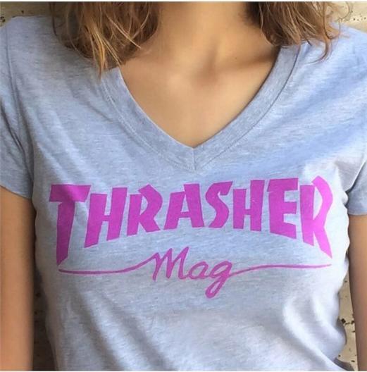 Produktbild Thrasher Girl Mag Logo V-Neck T-Shirt (S)