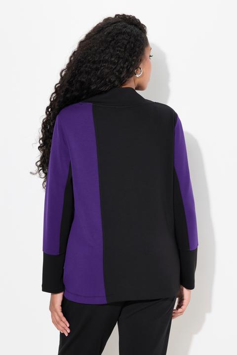 Produktbild Ulla Popken Sweatshirt, Zierstein-Schriftzug, Stehkragen, Langarm (58)