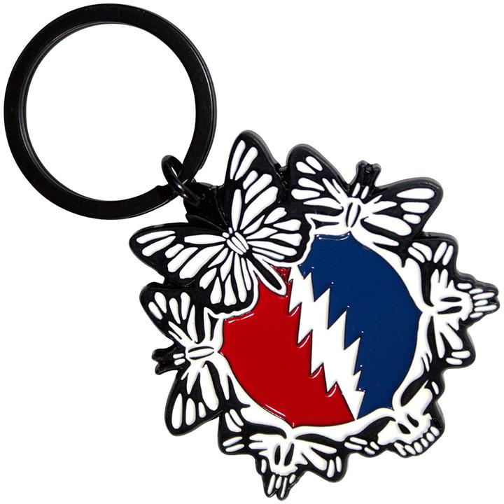 Grateful Dead Steal Your Face Butterflies Keyring