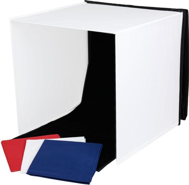Produktbild Caruba tragbares Fotostudio mit separaten LED Lampen 60x60x60cm (Aufnahmebox)