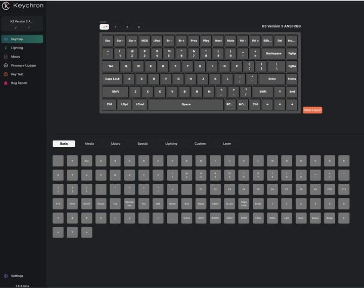 Produktbild Keychron K3 QMK v3 (US, Kabellos, Kabelgebunden)
