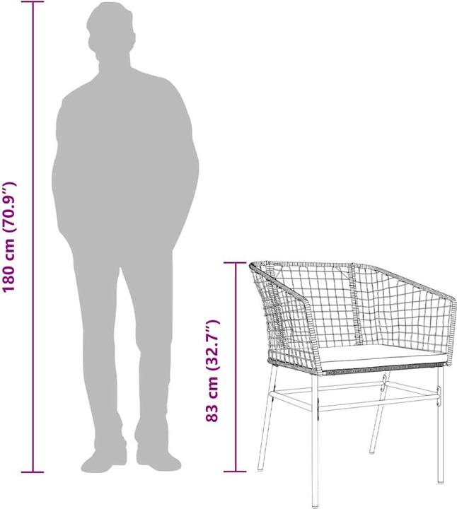 Actual product image vidaXL Garden dining set (80 cm)