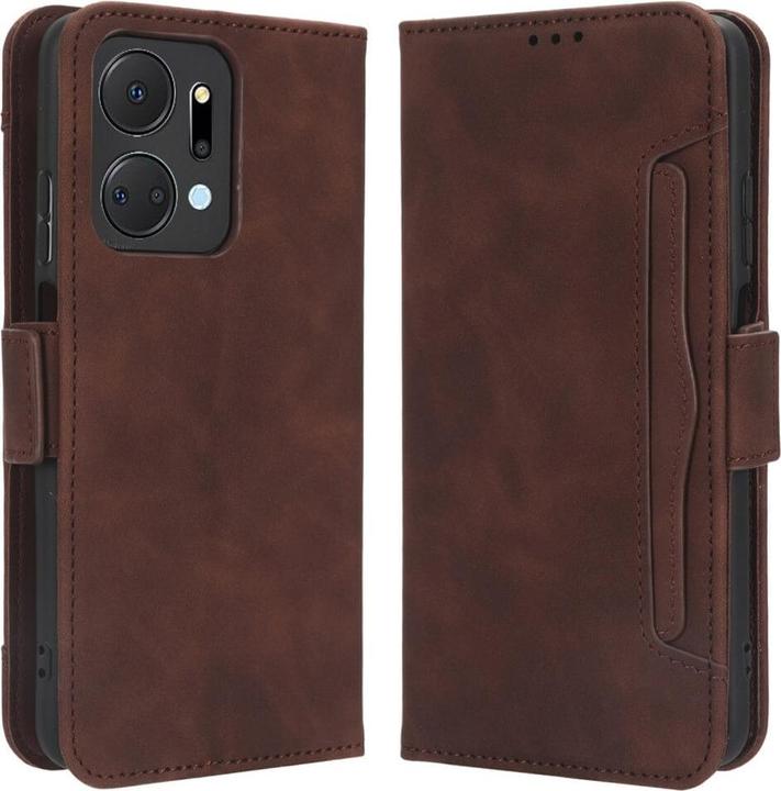 Actual product image Cover-Discount Honor X7a - Case many card slots brown (Honor X7a)