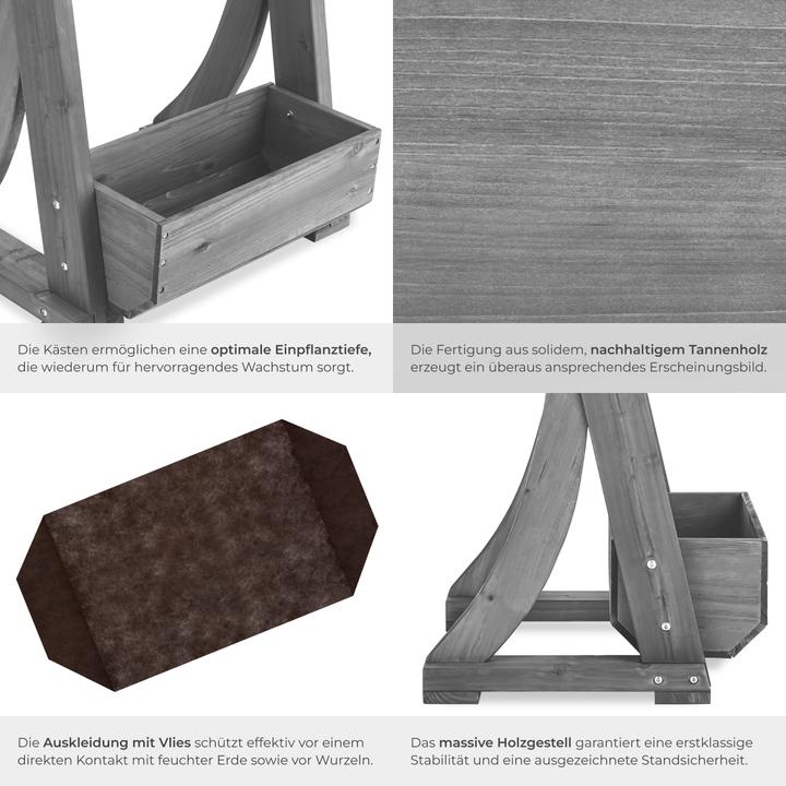 Immagine prodotto tectake Aiuola verticale Flora, legno verniciato, incluso tessuto non tessuto per piante