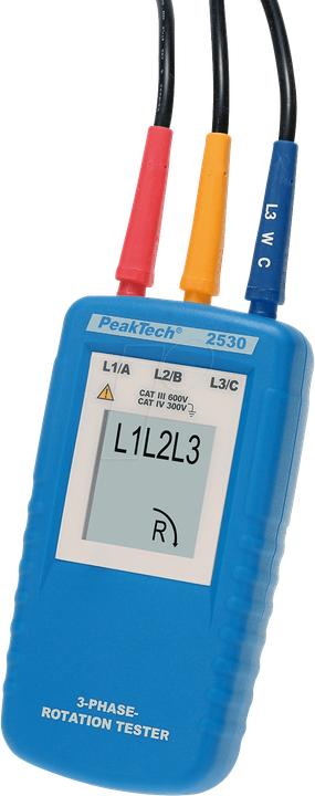 Image du produit Peaktech P 2530 Indicateur de sens de rotation (CAT III 600V)