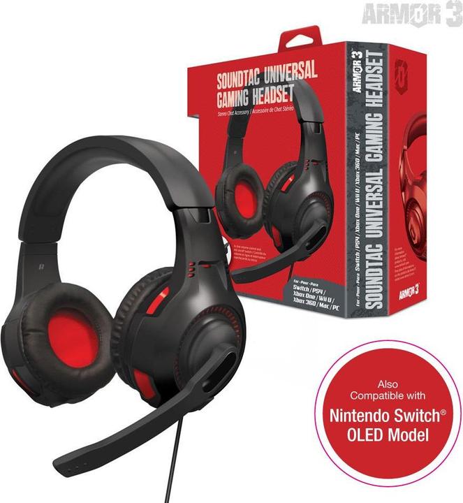 Immagine prodotto Hyperkin Soundtac Universal Gaming Rot Kopfhörer (Cablato)