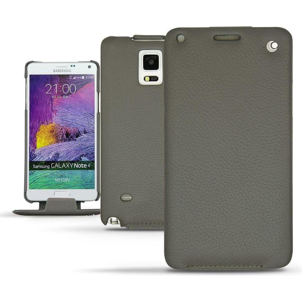 Noreve Lederschutzhülle vertikal (Samsung Galaxy Note 4), Smartphone Hülle, Grau