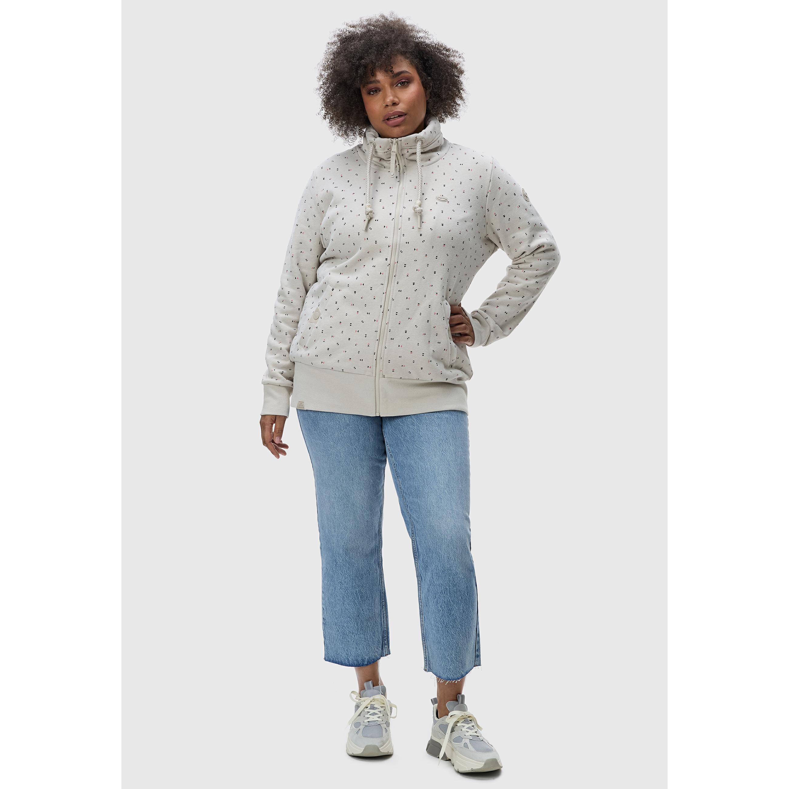 Thumbnail - Ragwear, Damen, Pullover, Rylie Print Zip Plus, Beige, (44)