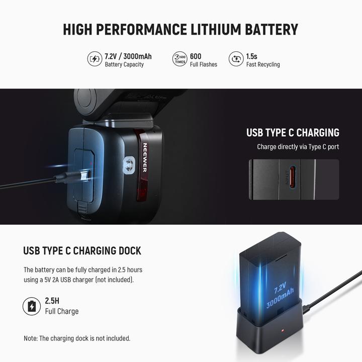 Produktbild Neewer Z2PRO-N TTL Round Head Flash Speedlite With 3000mAh Lithium Battery (Aufsteckblitz, Nikon)