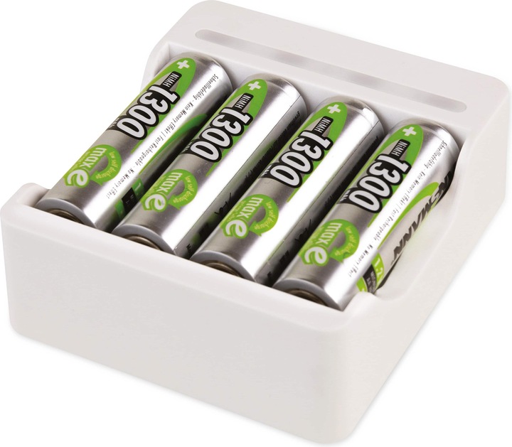 Actual product image Ansmann Charger Basic IV incl. 4 x AA 1300mAh battery (1 pcs., AA, 1300 mAh, Battery + charger)