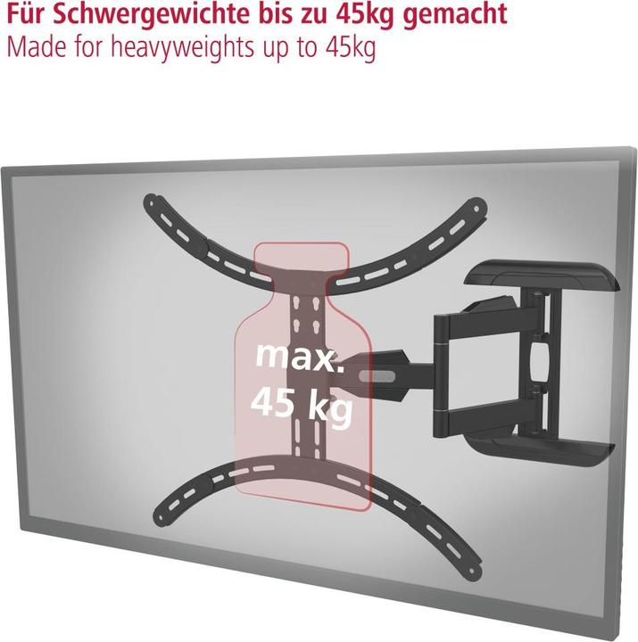 Produktbild Hama TV-Wandhalterung, schwenkbar, neigbar, ausziehbar, 191 cm (75") bis 45 kg (75", 45 kg)