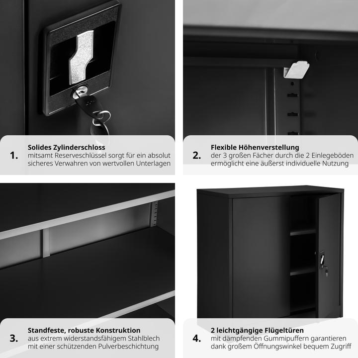 Image du produit tectake Armoire de classement (90 x 40 x 90 cm)