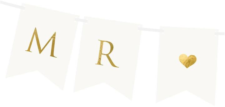 Produktbild Amscan Banner Mr. + Mrs. 85cm (1 Stück)
