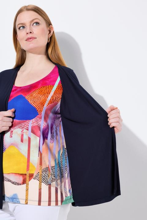 Actual product image Ulla Popken Layered Look 3/4 Sleeve Tee (58)