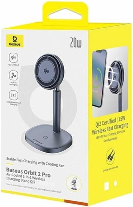 Produktbild Baseus Inductive Charger Stand Orbit 2 Pro Qi2 20W (gray) (20 W)
