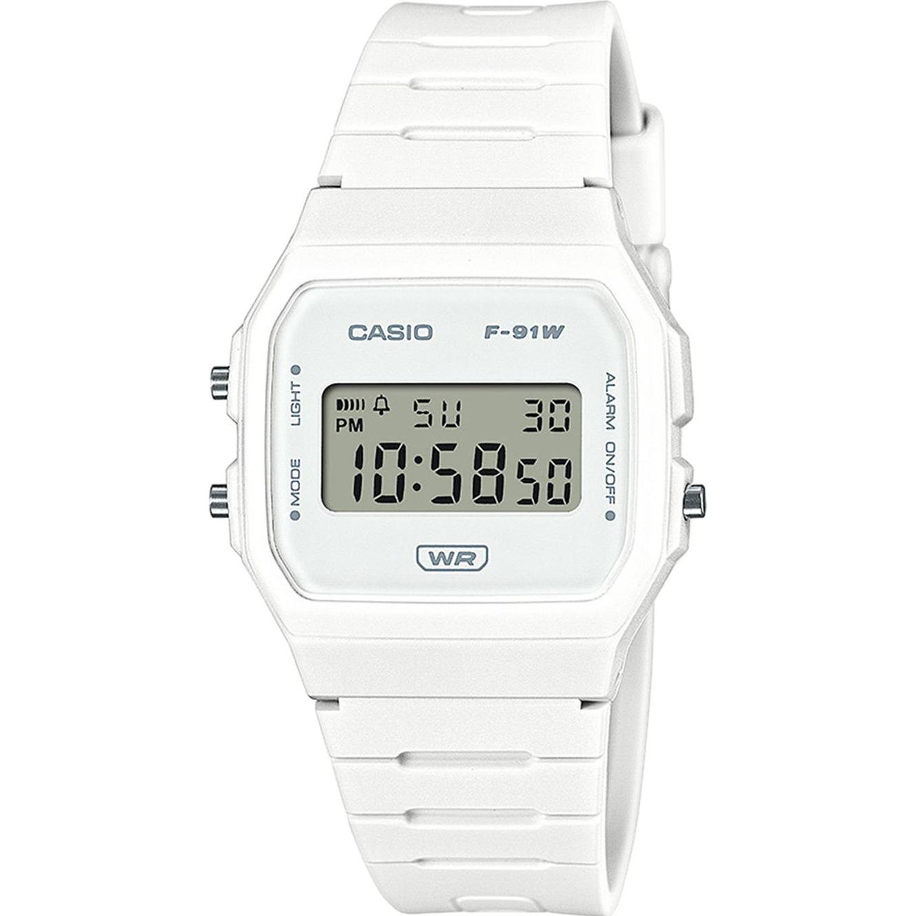 Casio, Orologio da polso, Vintage - F-91WB-7AEF, Bianco, (Orologio digitale, 35 mm)