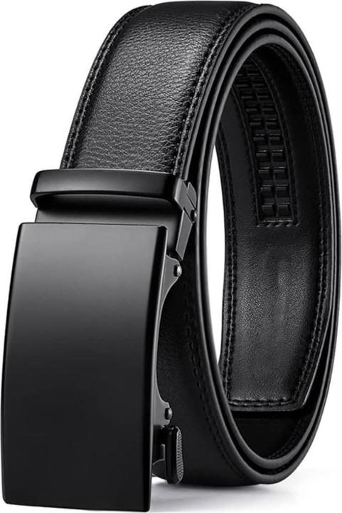 Produktbild Noya Echtleder Gürtel 125cm mit Schnalle Herren Ratschengürtel Schwarz (95)