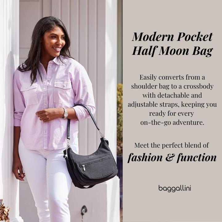 Actual product image Baggallini Modern Pocket Half Moon Bag