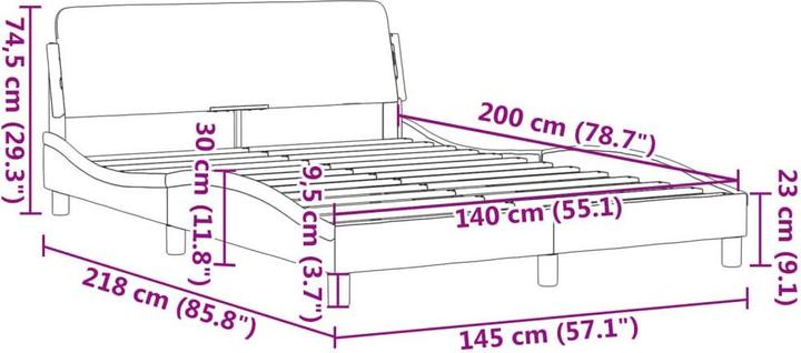 Produktbild vidaXL Bettgestell (140 x 200 cm)