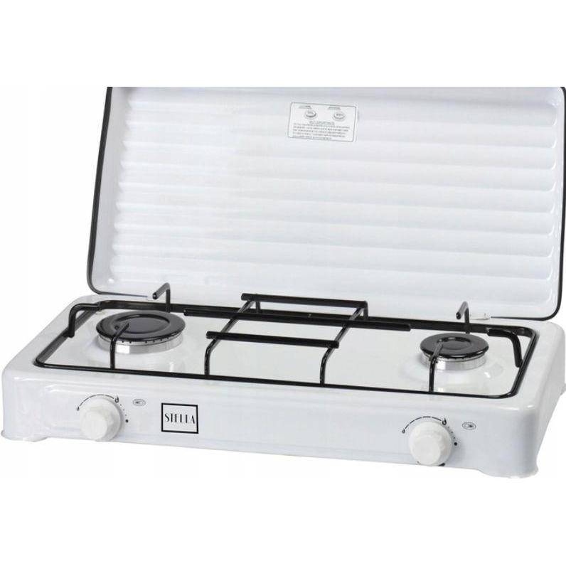 Stella Saturn Cucina A Gas A Quattro Fondi Con Cilindro A Gpl Bianco Modello Stkgb-04, Piano cottura portatile, Bianco