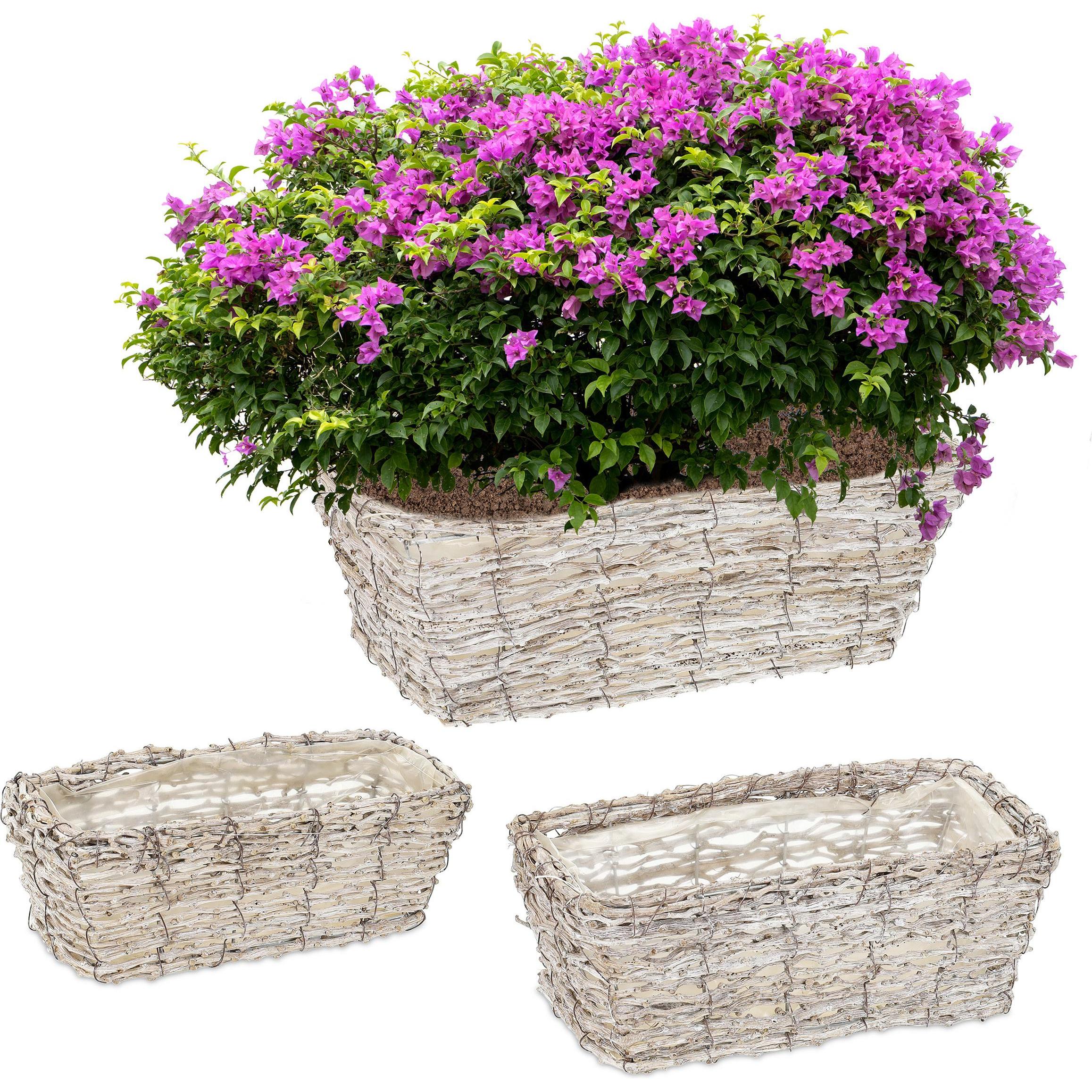 Relaxdays, Blumentopf, 3x Blumentopf (35 cm)