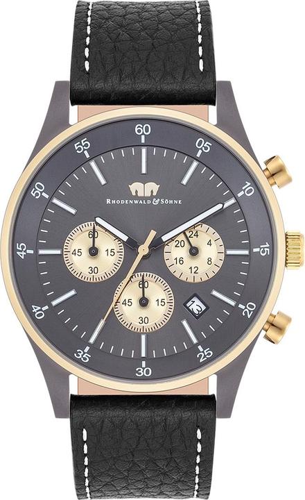 Produktbild Herren Chronograph Goodwill Echtleder Schwarz - 29870 (Chronograph, 43 mm)