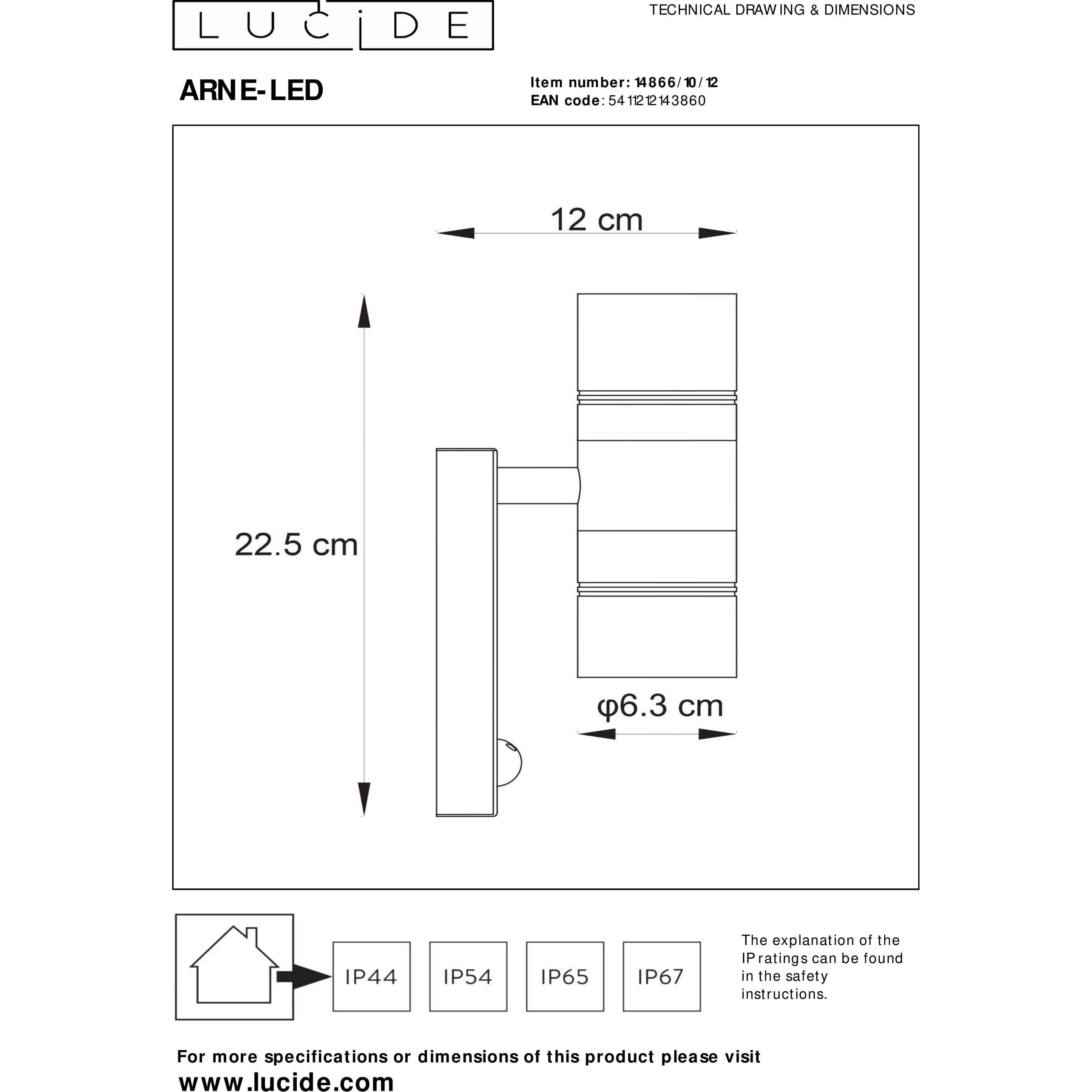 Thumbnail - Lucide, Gartenbeleuchtung, Arne (350 lm, GU10, IP44)
