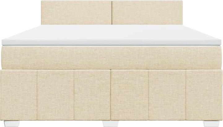 Produktbild vidaXL Boxspringbett Polsterbett Bett Doppelbett Matratze Creme 160x200cm Stoff (160 x 200 cm)