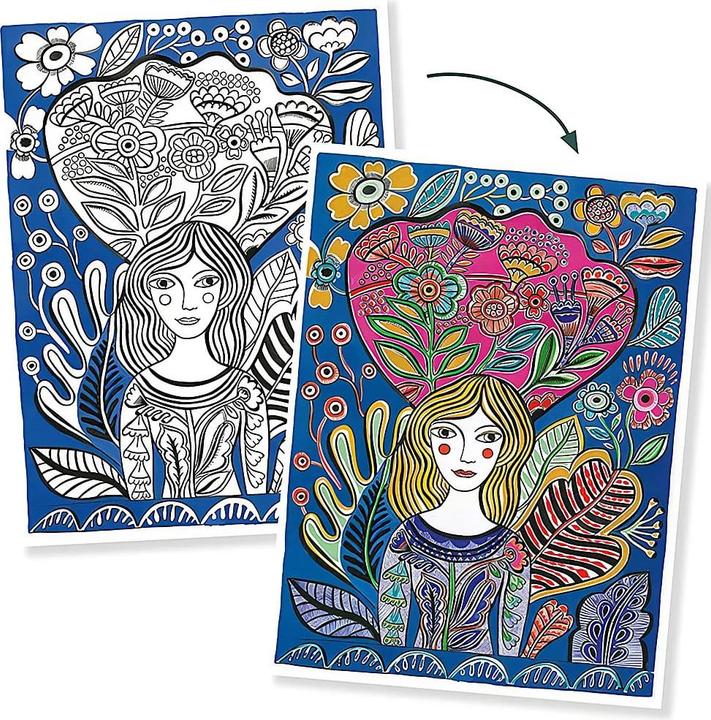 Produktbild Djeco Colouring Gallery Blumen