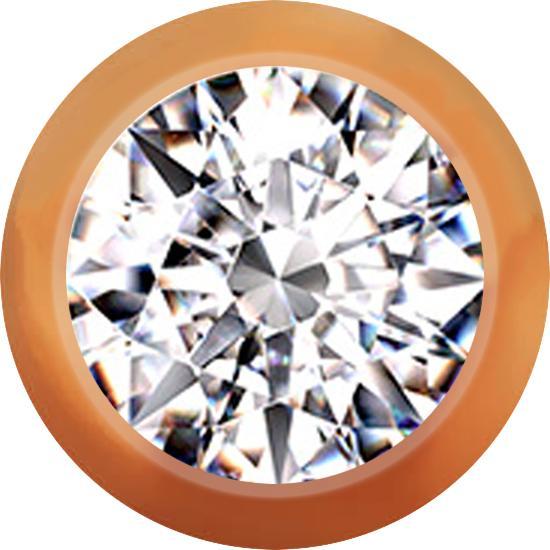 Immagine prodotto Star Piercing Sfera d'oro rosa con cristallo d'argento (Acciaio chirurgico 316L, senza ottone)