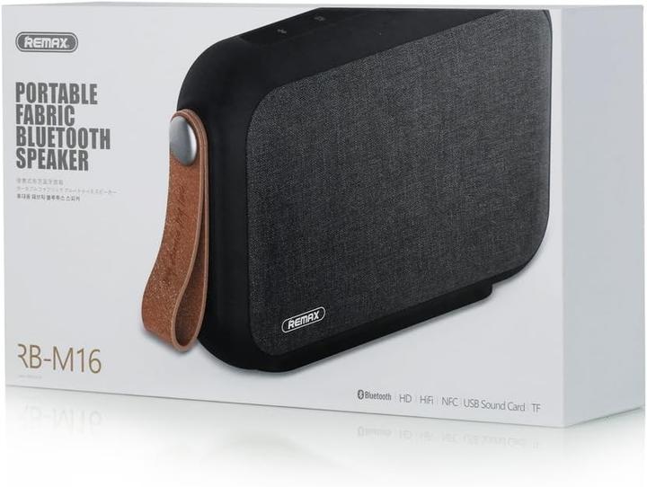 Actual product image Remax Fabric Bluetooth Speaker, Portable Black