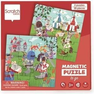 Produktbild Scratch Magnetpuzzle 20x2 + Buch Ritter (40 Teile)