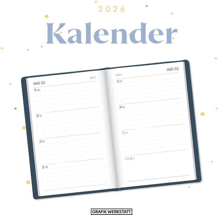 Actual product image Terminplaner NatureArt 2026 Punkte (135 x 185 mm, 1 week / 2 pages)