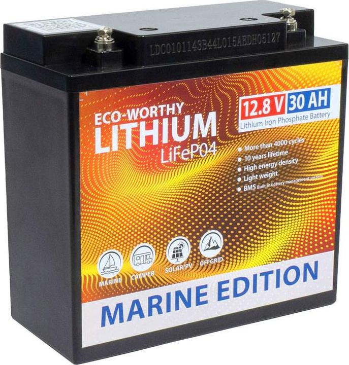 Actual product image Eco-Worthy Marine Lithium-Batterie LiFePO4 12V (12 V, 30 Ah)