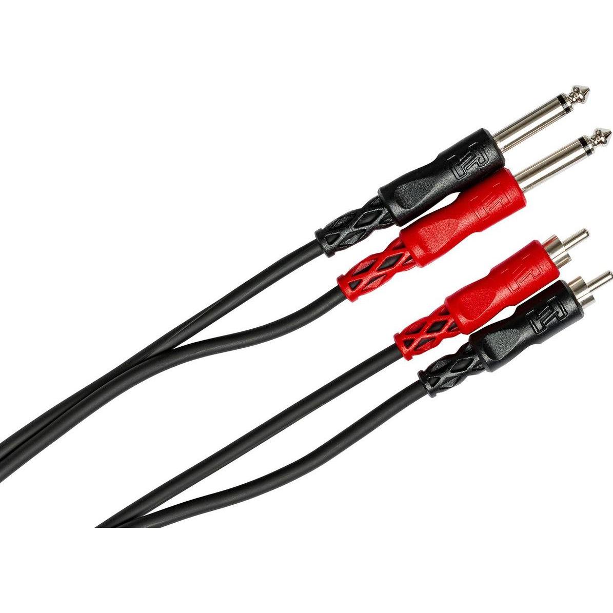 Hosa Technology CPR-202 Cavo audio 2 m 2 x RCA 2 x 6,35 mm TS Nero (2 m), Cavo audio