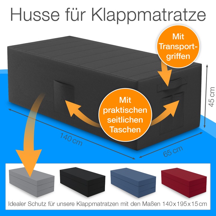 Image du produit Bestschlaf Housse pour matelas pliable (140 x 45 x 65 cm)