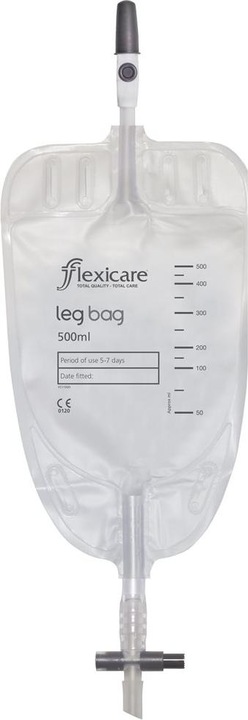 Produktbild Flexicare Urinbeutel 500ml 7cm Ablauf Rücklaufventil (10 Stk)