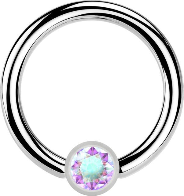 Immagine prodotto Star Piercing Anello Micro Ball Closure argento e cristallo multicolore (senza ottone, Acciaio chirurgico 316L)