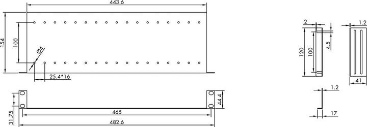 Image du produit Value Rack de 19", 1U, avec 2