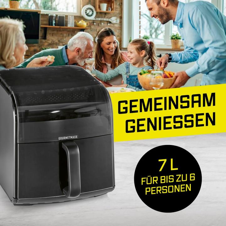 Actual product image Gourmetmaxx Heissluftfritteuse mit Sichtfenster & Panoramadach