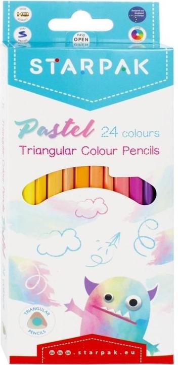 Starpak Matite triangolari, 24 colori a pastello (24x)