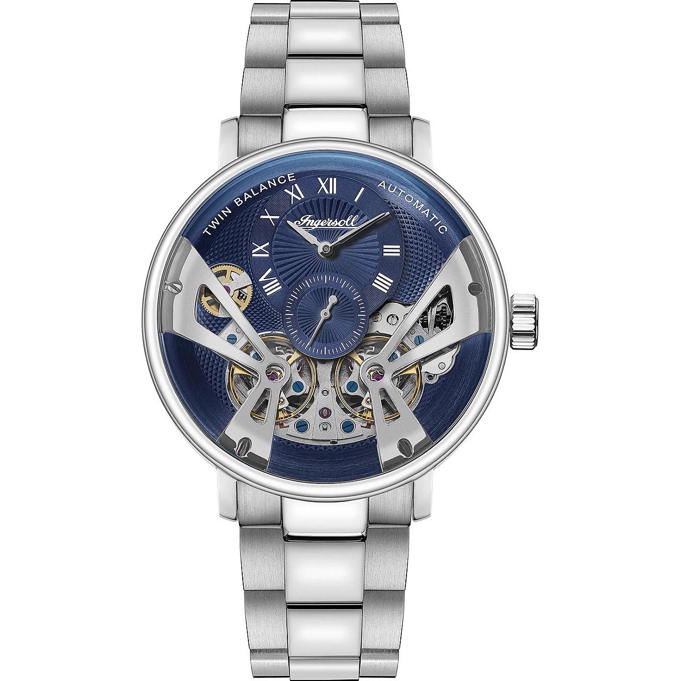 Ingersoll 1892, Armbanduhr, Ingersoll I13104 Tennessee, Silber, (Chronograph, 45 mm)