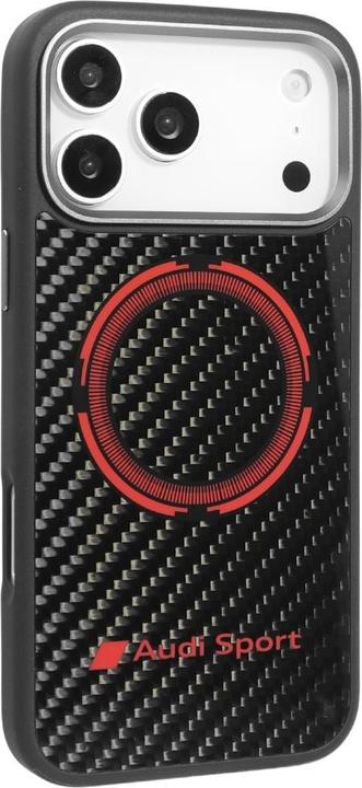 Produktbild NoName Case Audi RSQ Carbon Fiber Sport Red Circle MagSafe for iPhone 17 Pro Max black (Apple iPhone 17 Pro Max)