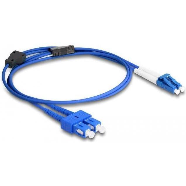 Thumbnail - Delock LWL Kabel mit Metallarmierung LC Duplex zu SC Duplex Singlemode OS2 1 m (S/UTP, 1 m), Netzwerkkabel