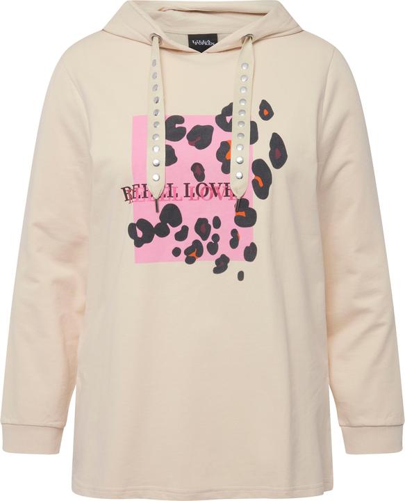 Immagine prodotto Ulla Popken Felpa con cappuccio con fantasia animalier, borchie decorative e maniche lunghe (46, 48)