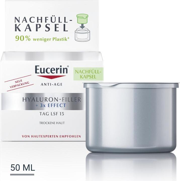 Produktbild Eucerin HYALURON-FILLER Tag LSF 15 für trockene Haut Nachfüllkapsel (50 ml, Tagescreme, SPF 15)
