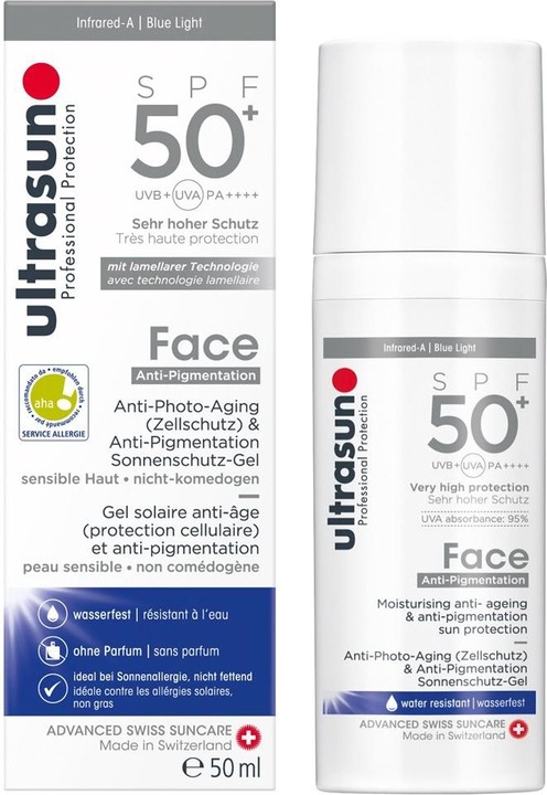 Actual product image Ultrasun Face Anti-Pigmentation (Sun cream face, SPF 50+, 50 ml, 95 g)
