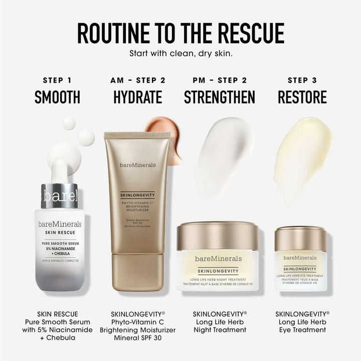 Immagine prodotto Bare Minerals bareMinerals Serums Skin Rescue Pure Smooth Serum 30 ml (30 ml, Crema 24h)