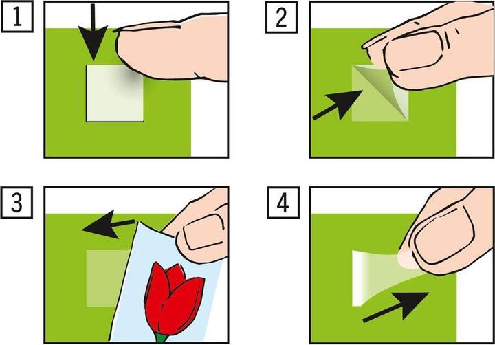 Actual product image Läufer Adhesive pad double-sided, 10 mm x 10 mm, 64 pieces
